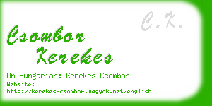 csombor kerekes business card